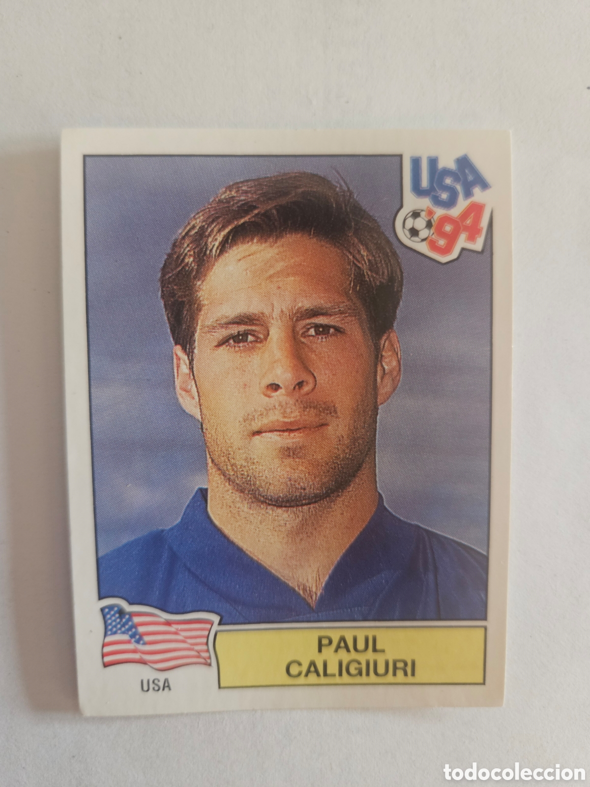 Cromos de f&uacute;tbol: N&deg;22 Paul Caligiuri (Estados Unidos) Mundial USA 94 PANINI. Nunca pegado, sin pegar