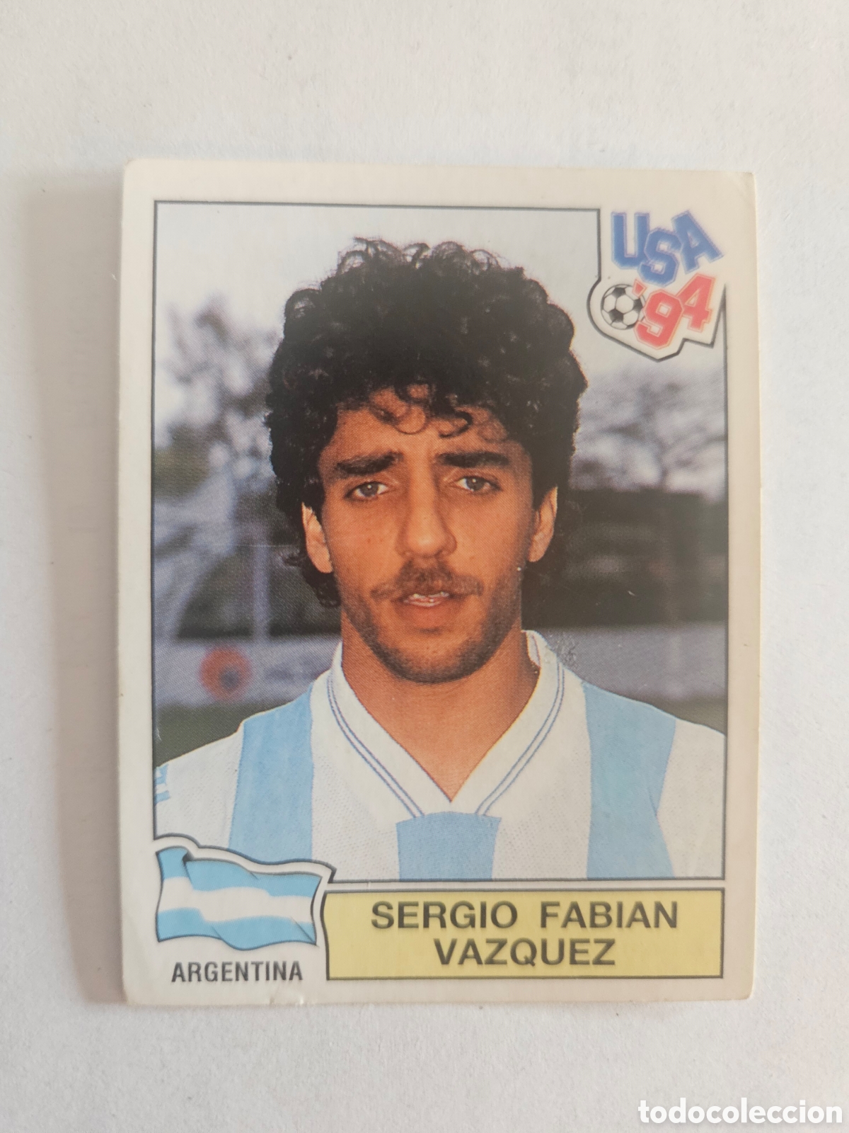 Cromos de f&uacute;tbol: N&deg;247 Sergio Fabi&aacute;n V&aacute;zquez (Argentina) Mundial USA 94 PANINI. Nunca pegado
