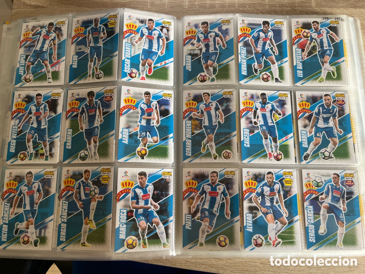 Cromos de f&uacute;tbol: ESPA&Ntilde;OL ESPANYOL MEGACRACKS MGK 2017 2018 17 18 LOTE COLECCI&Oacute;N EQUIPO COMPLETO CON TODO
