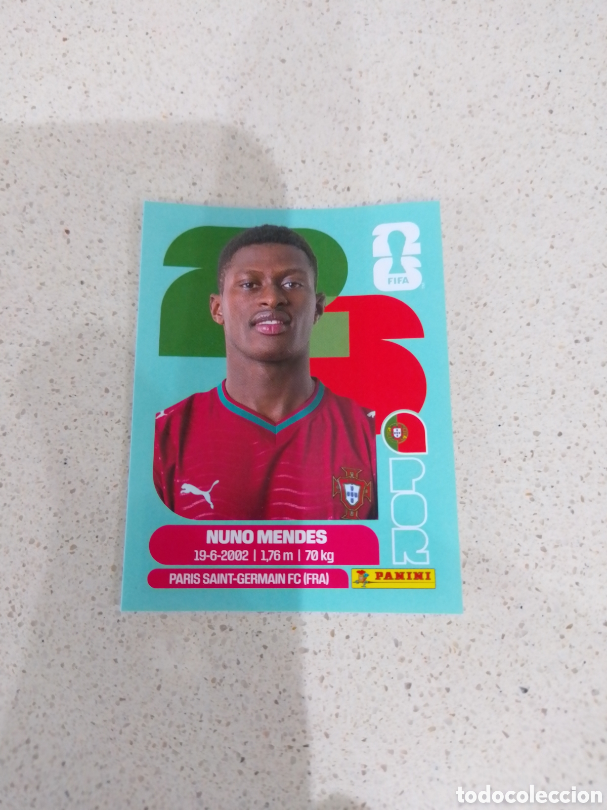 Cromos de f&uacute;tbol: CROMO NUMERO 7 NUNO MENDES PORTUGAL. MUNDIAL 2026. PANINI.