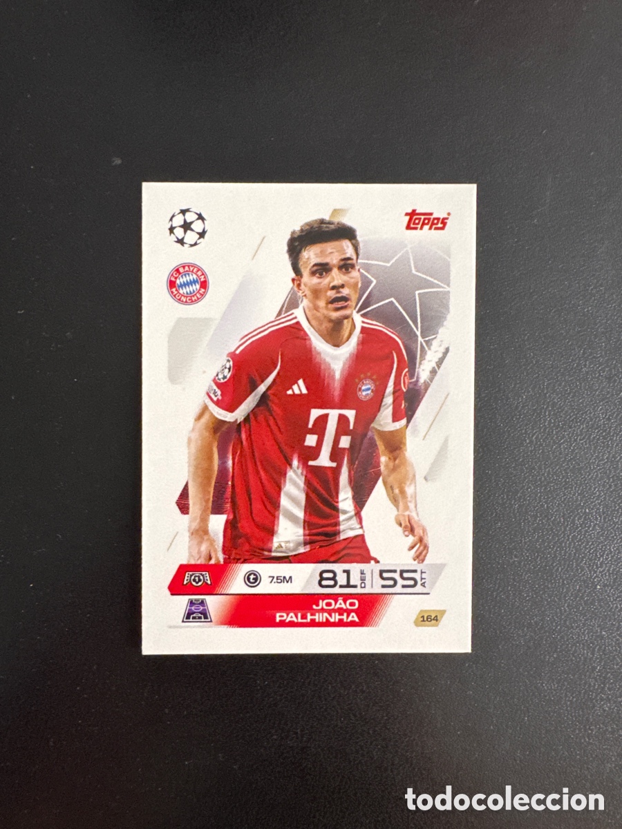 Cromos de f&uacute;tbol: PALHINHA BAYERN DE M&Uacute;NICH NUMERO 164 MATCH ATTAX 2025 2026