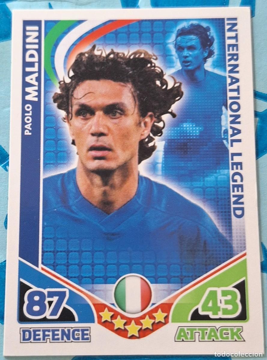 Cromos de f&uacute;tbol: Paolo Maldini Italia Topps Match Attax Soccer 2010 International Legend