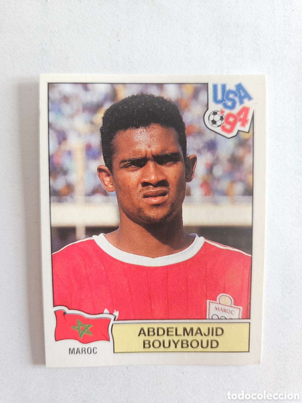 Cromos de f&uacute;tbol: ABDELMAJID BOUYBOUD SELECCION MARRUECOS 411 MUNDIAL USA 1994 94 PANINI NUNCA PEGADO SIN PEGAR