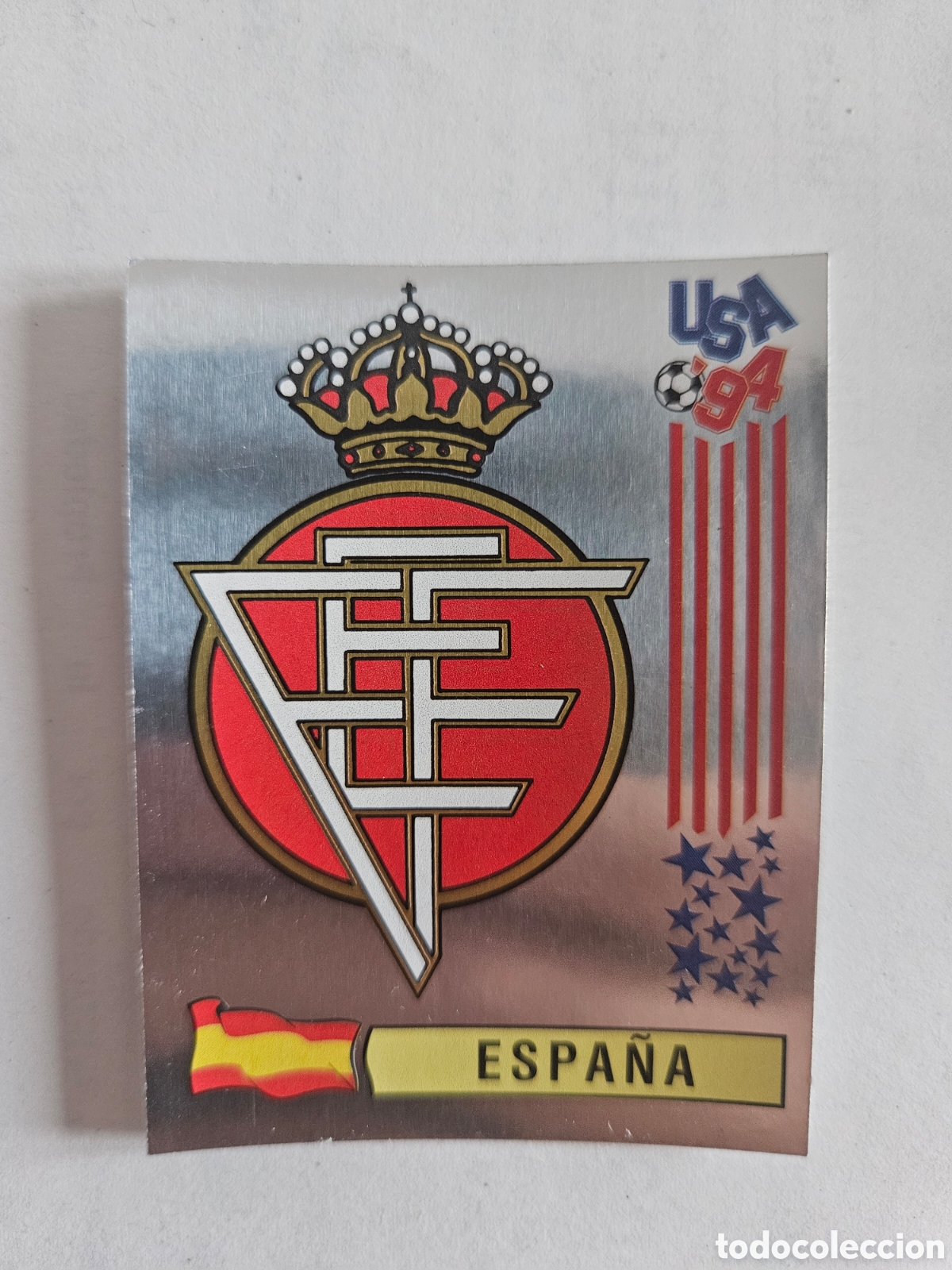 Cromos de Futebol: PANINI USA 94 WORLD CUP N&ordm; 191 ESCUDO LOGO ESPA&Ntilde;A MUNDIAL ESTADOS UNIDOS 1994