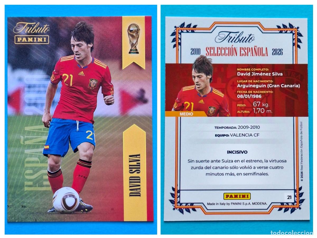 Figurine di Calcio: #21 DAVID SILVA (Sud&aacute;frica) - TRIBUTO Selecci&oacute;n ESPA&Ntilde;OLA 2010-2026 Panini Card SPAIN