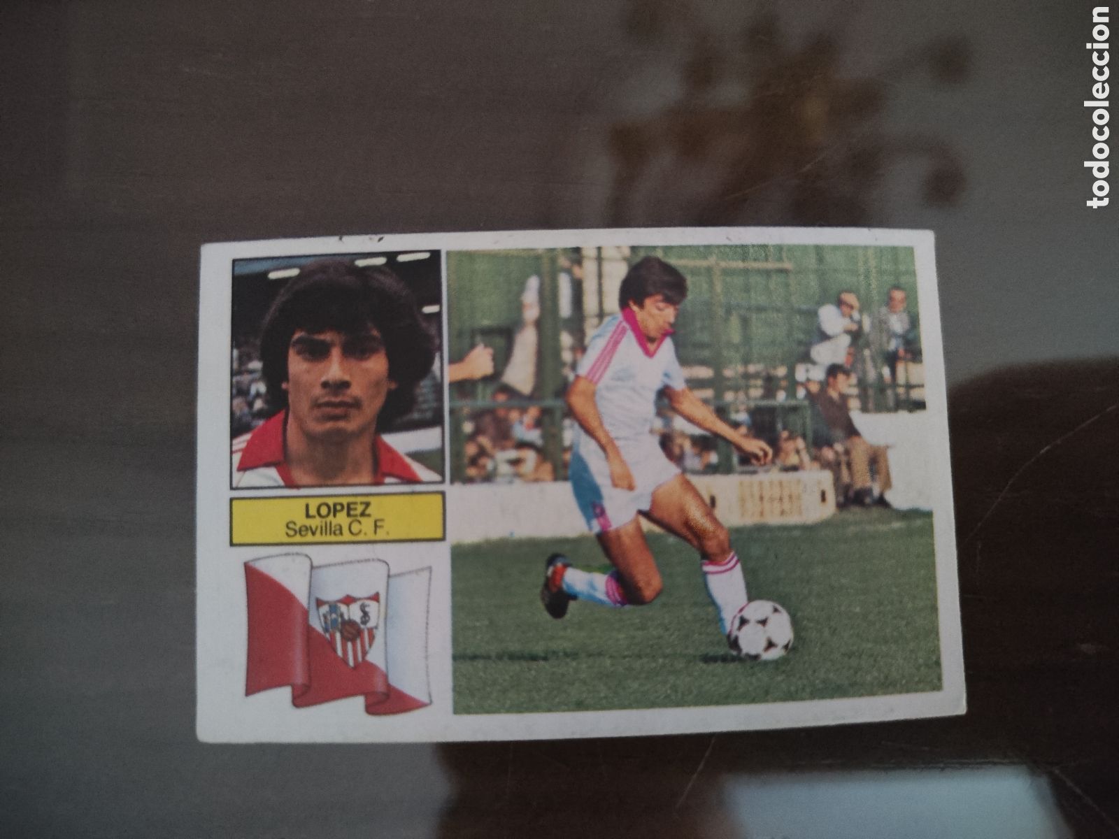 Figurine di Calcio: Este 82 83 despegado Sevilla L&oacute;pez versi&oacute;n rosa