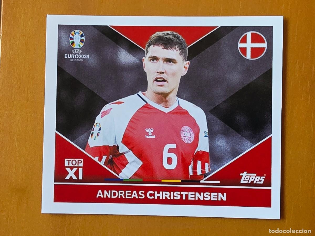 Cromos de f&uacute;tbol: DEN TOP 1 Andreas Christensen, Dinamarca, Topps UEFA Euro 2024, Eurocopa Germany 24 sticker