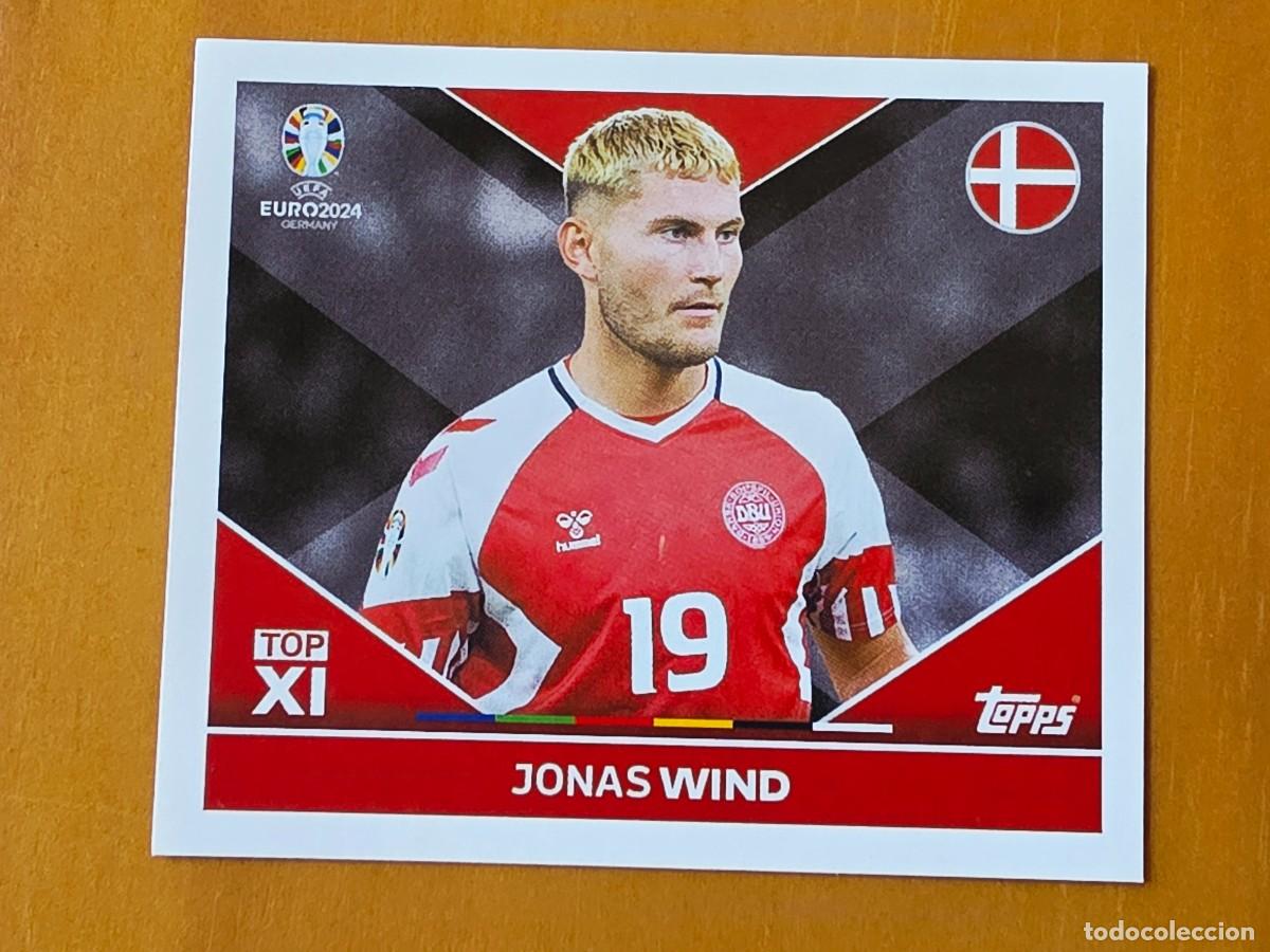 Cromos de f&uacute;tbol: DEN TOP 2 Jonas Wind, Dinamarca, Topps UEFA Euro 2024, Eurocopa Germany 24 sticker