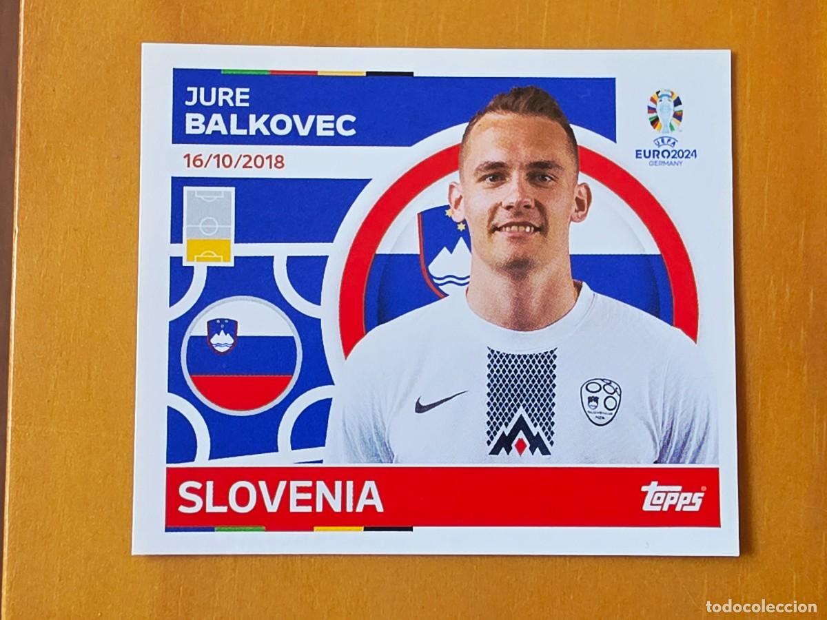 Cromos de f&uacute;tbol: SVN 5 Jure Balkovec, Eslovenia, Topps UEFA Euro 2024, Eurocopa Germany 24 sticker