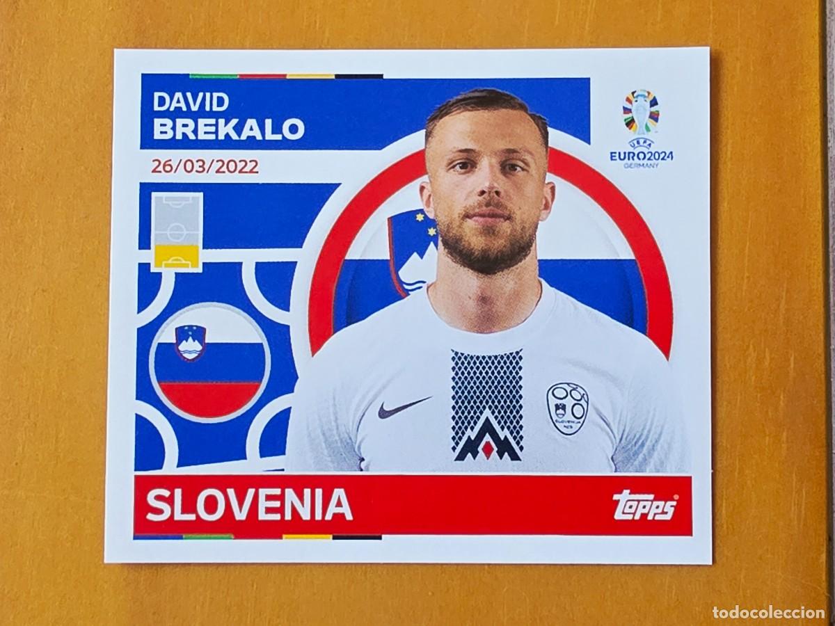 Cromos de f&uacute;tbol: SVN 9 David Brekalo, Eslovenia, Topps UEFA Euro 2024, Eurocopa Germany 24 sticker