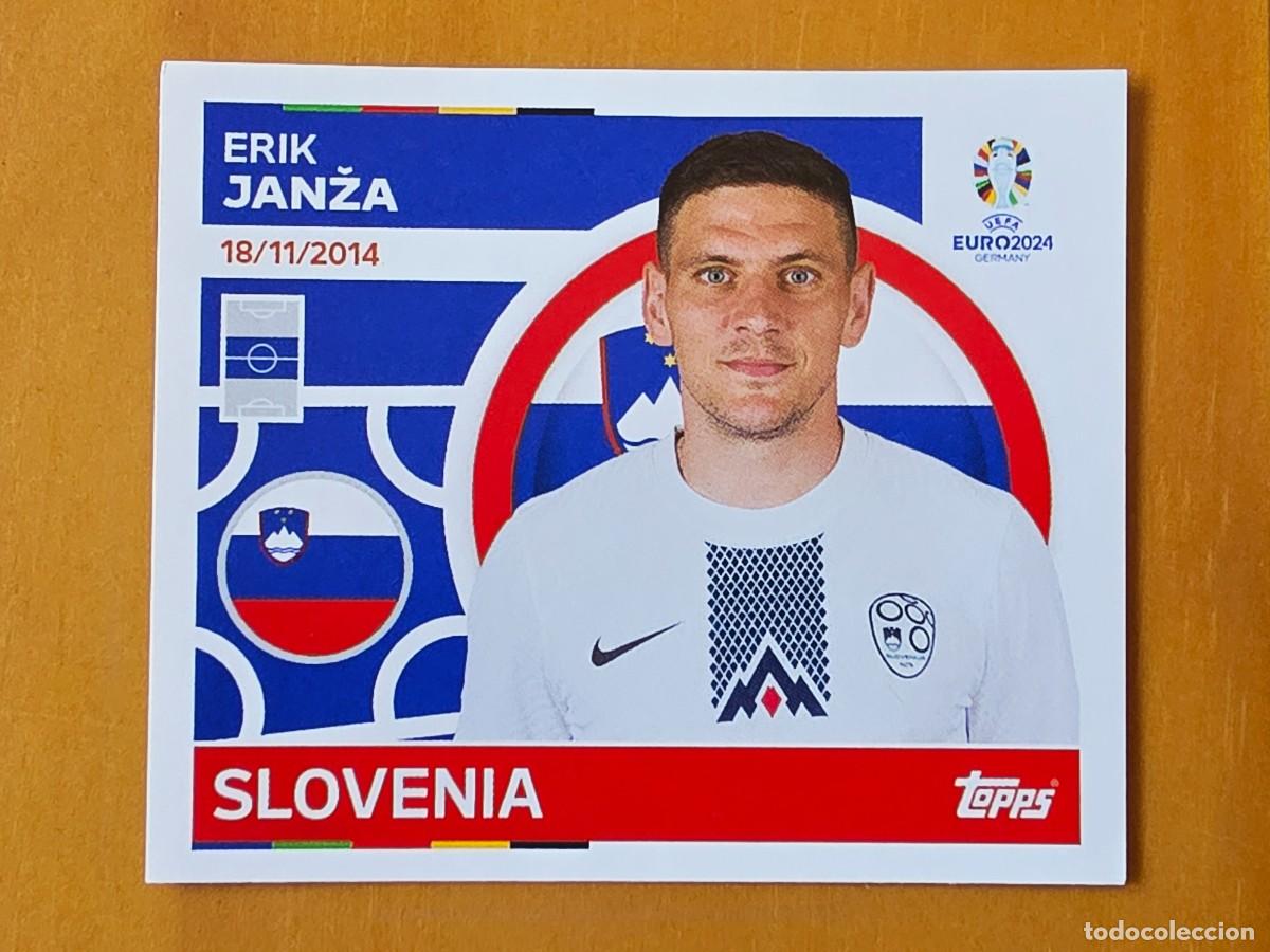 Cromos de f&uacute;tbol: SVN 10 Erik Janža, Eslovenia, Topps UEFA Euro 2024, Eurocopa Germany 24 sticker