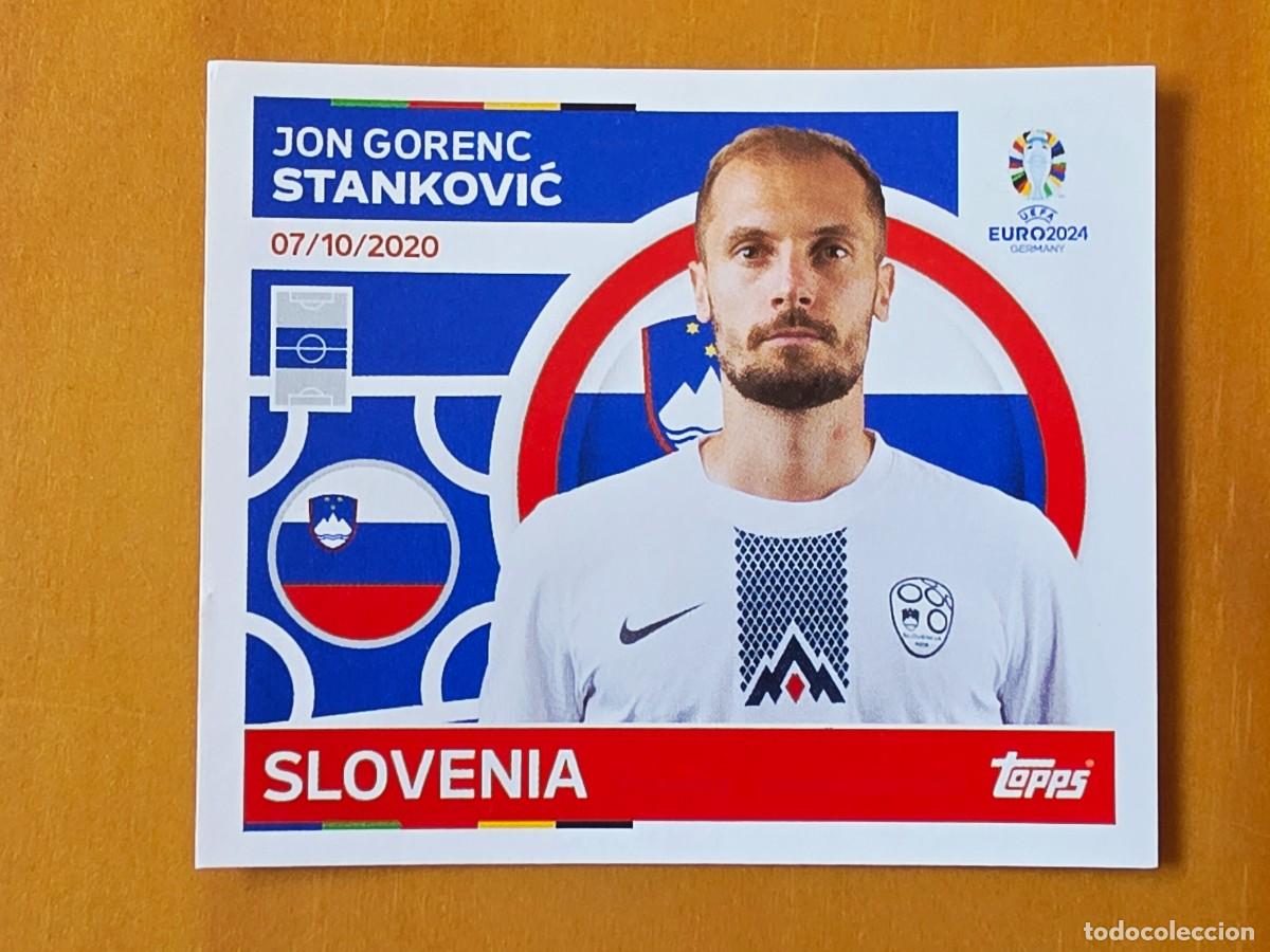 Cromos de f&uacute;tbol: SVN 16 Jon Gorenc Stanković, Eslovenia, Topps UEFA Euro 2024, Eurocopa Germany 24 sticker