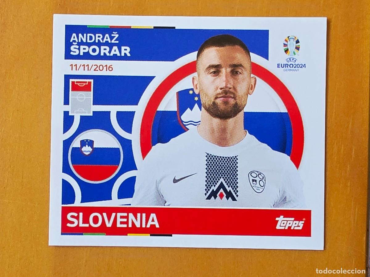 Cromos de f&uacute;tbol: SVN 20 Andraž &Scaron;porar, Eslovenia, Topps UEFA Euro 2024, Eurocopa Germany 24 sticker