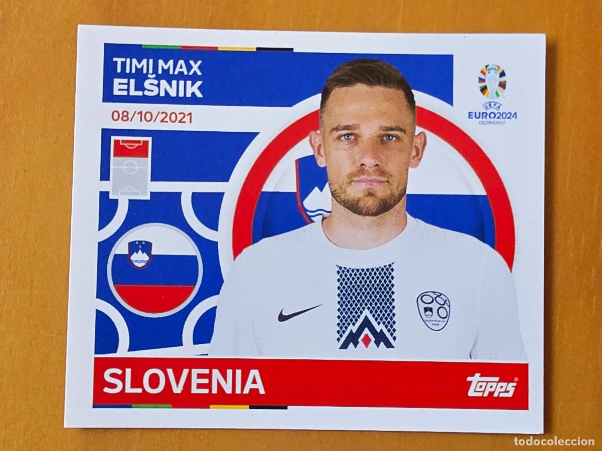 Cromos de f&uacute;tbol: SVN 21 Timi Max El&scaron;ik, Eslovenia, Topps UEFA Euro 2024, Eurocopa Germany 24 sticker
