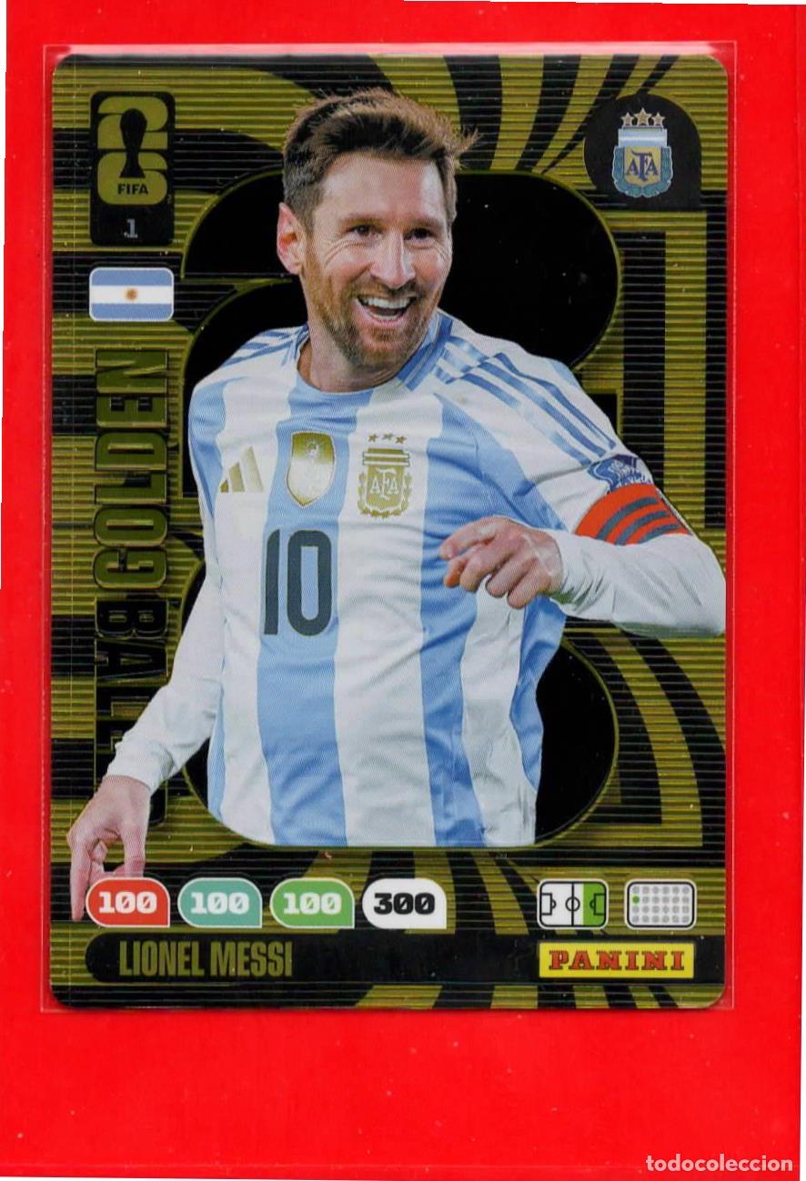 Cromos de f&uacute;tbol: 1 Lionel Messi - Argentina - Golden Baller - World Cup Mundial 2026