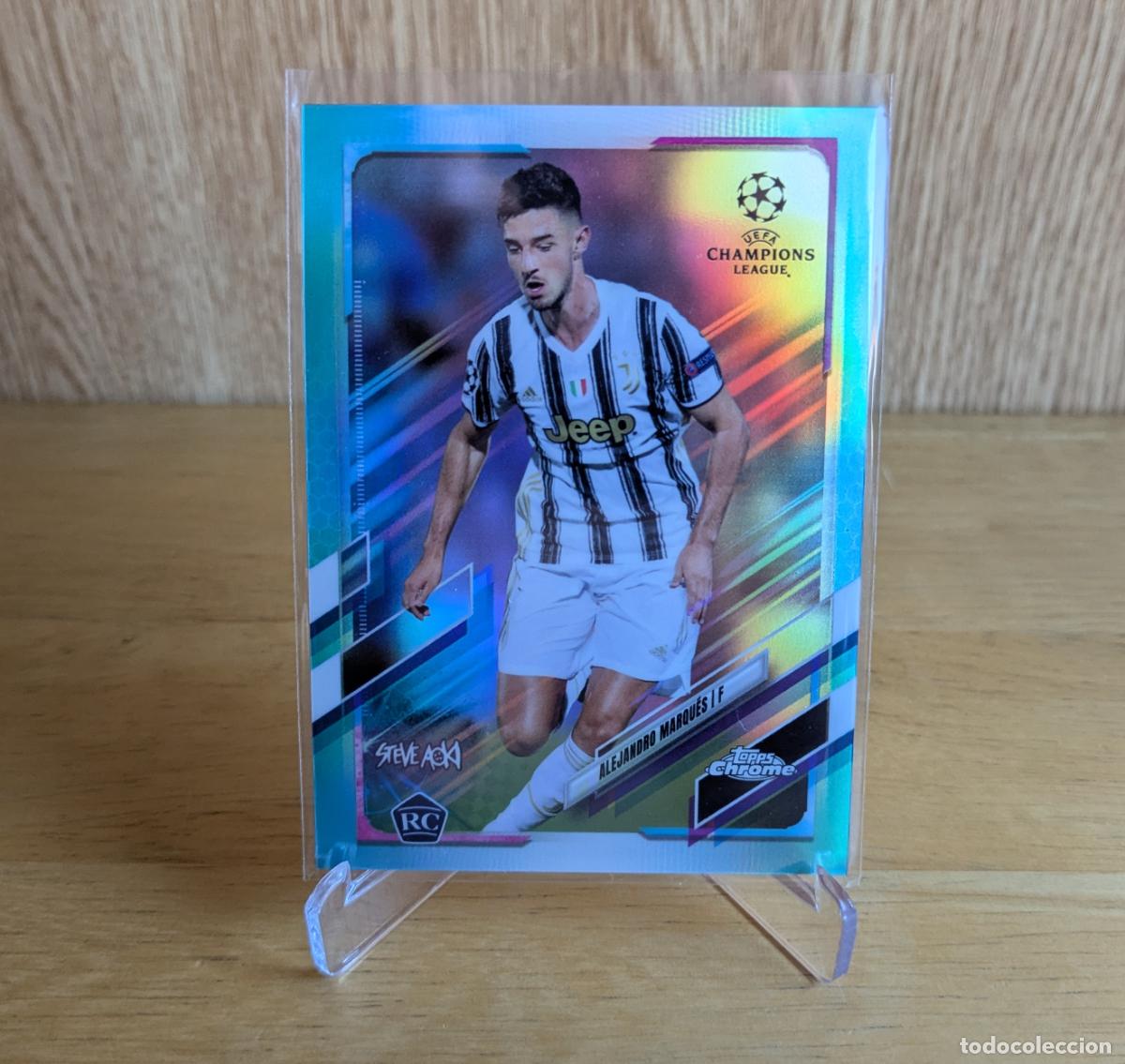 Cromos de f&uacute;tbol: TOPPS CHROME 2021 x STEVE AOKI - ALEJANDRO MARQU&Eacute;S - AQUA NUMERADA 083/150 - ROOKIE - JUVENTUS FC
