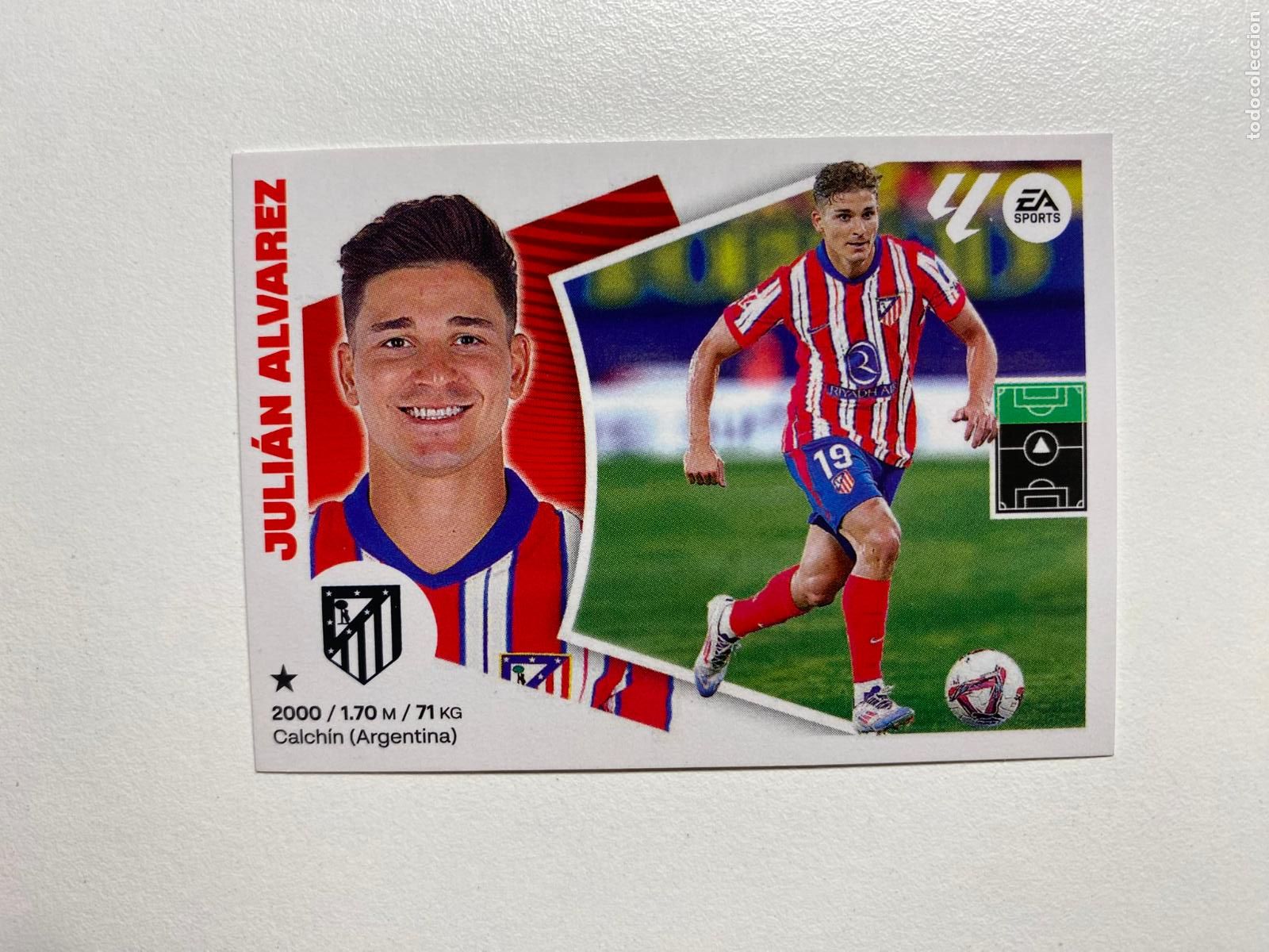 Cromos de f&uacute;tbol: N 39 &Uacute;LTIMOS FICHAJES Juli&aacute;n Alvarez LIGA ESTE 24 25 &Aacute;LBUM CROMOS PANINI 2024 2025