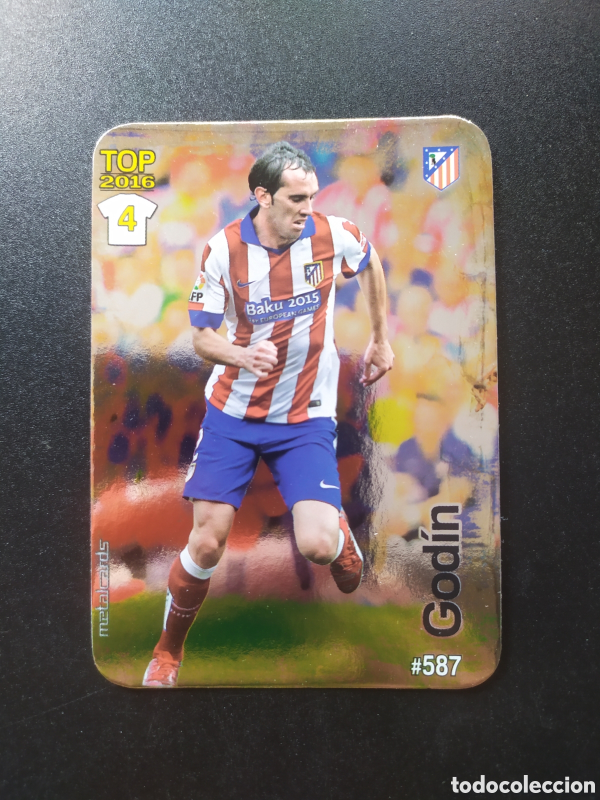 Cromos de f&uacute;tbol: Mundicromo fichas Liga 2015 2016 15 16 God&iacute;n brillo liso n&deg; 587 Atl&eacute;tico Madrid