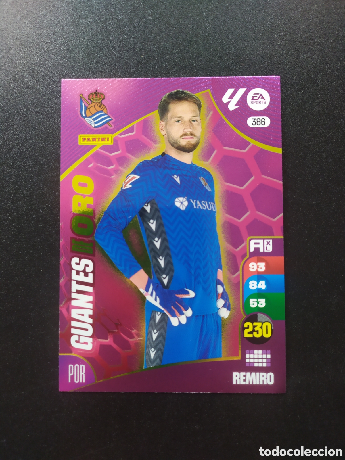 Cromos de f&uacute;tbol: Adrenalyn 2024 2025 24 25 panini Remiro guantes oro n&deg; 386 Real Sociedad