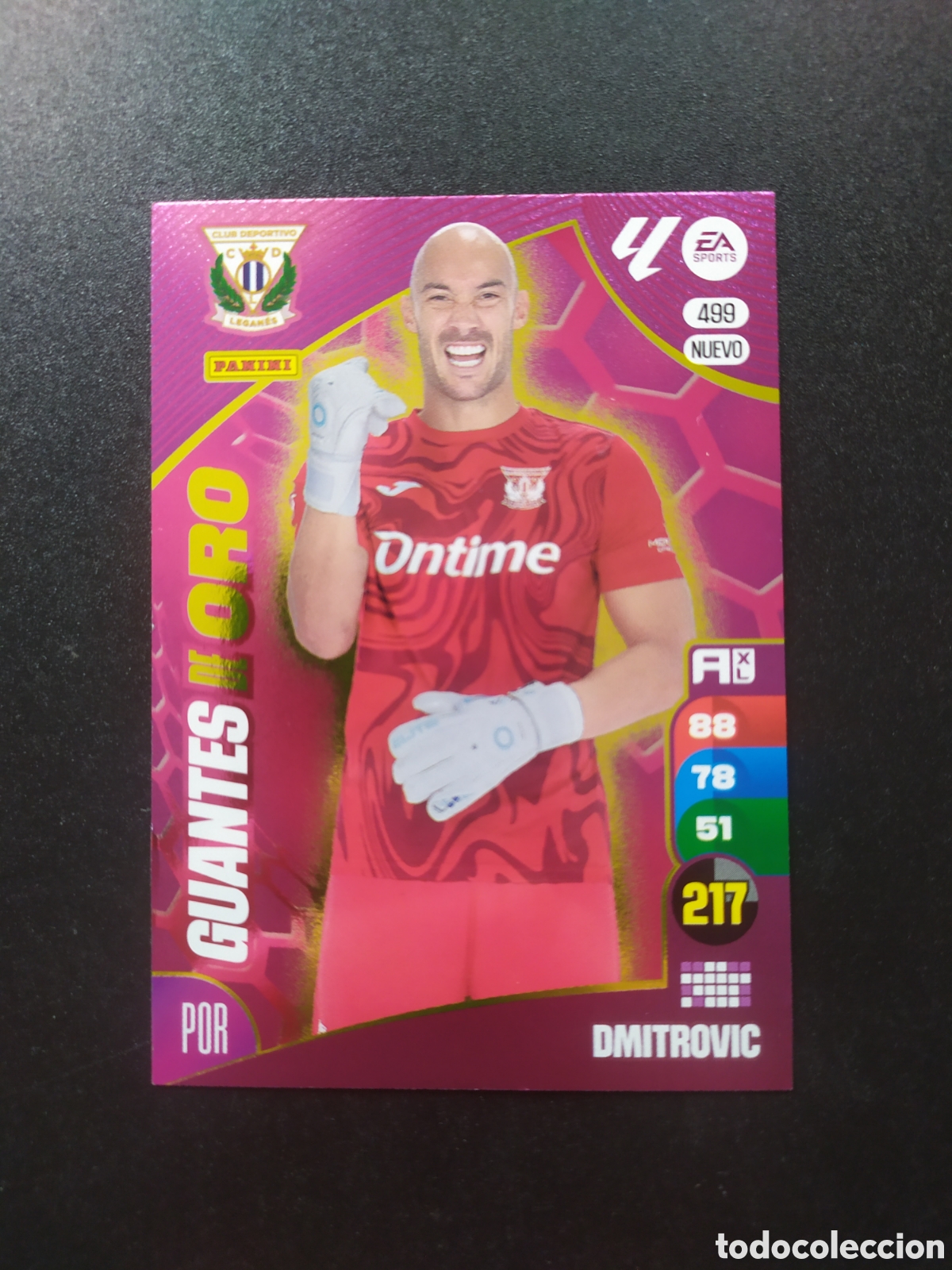 Cromos de f&uacute;tbol: Adrenalyn 2024 2025 24 25 panini Dmitrovic nuevo guantes oro n&deg; 499 Leganes