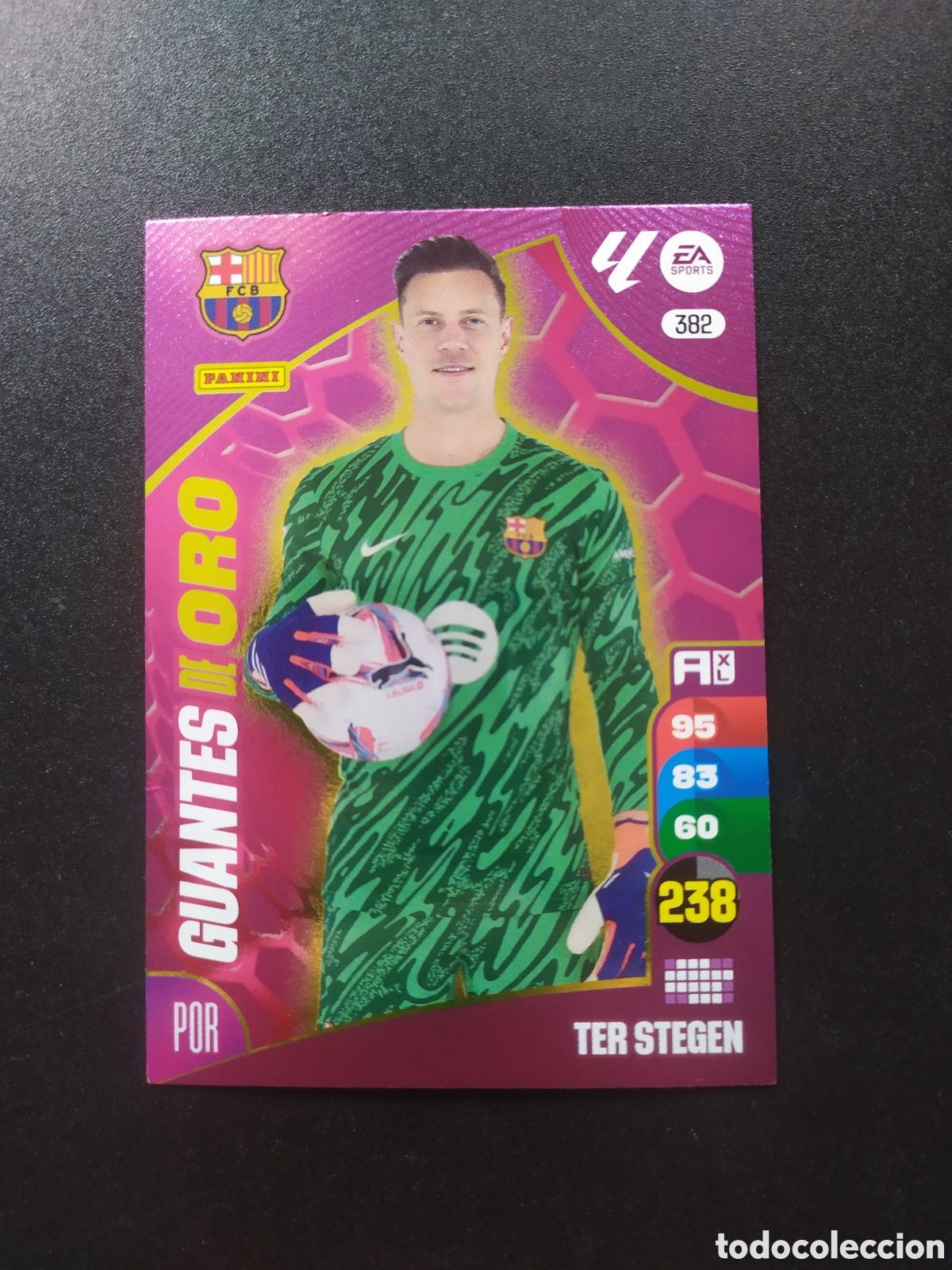 Cromos de f&uacute;tbol: Adrenalyn 2024 2025 24 25 panini Ter Stegen guantes oro n&deg; 382 Barcelona