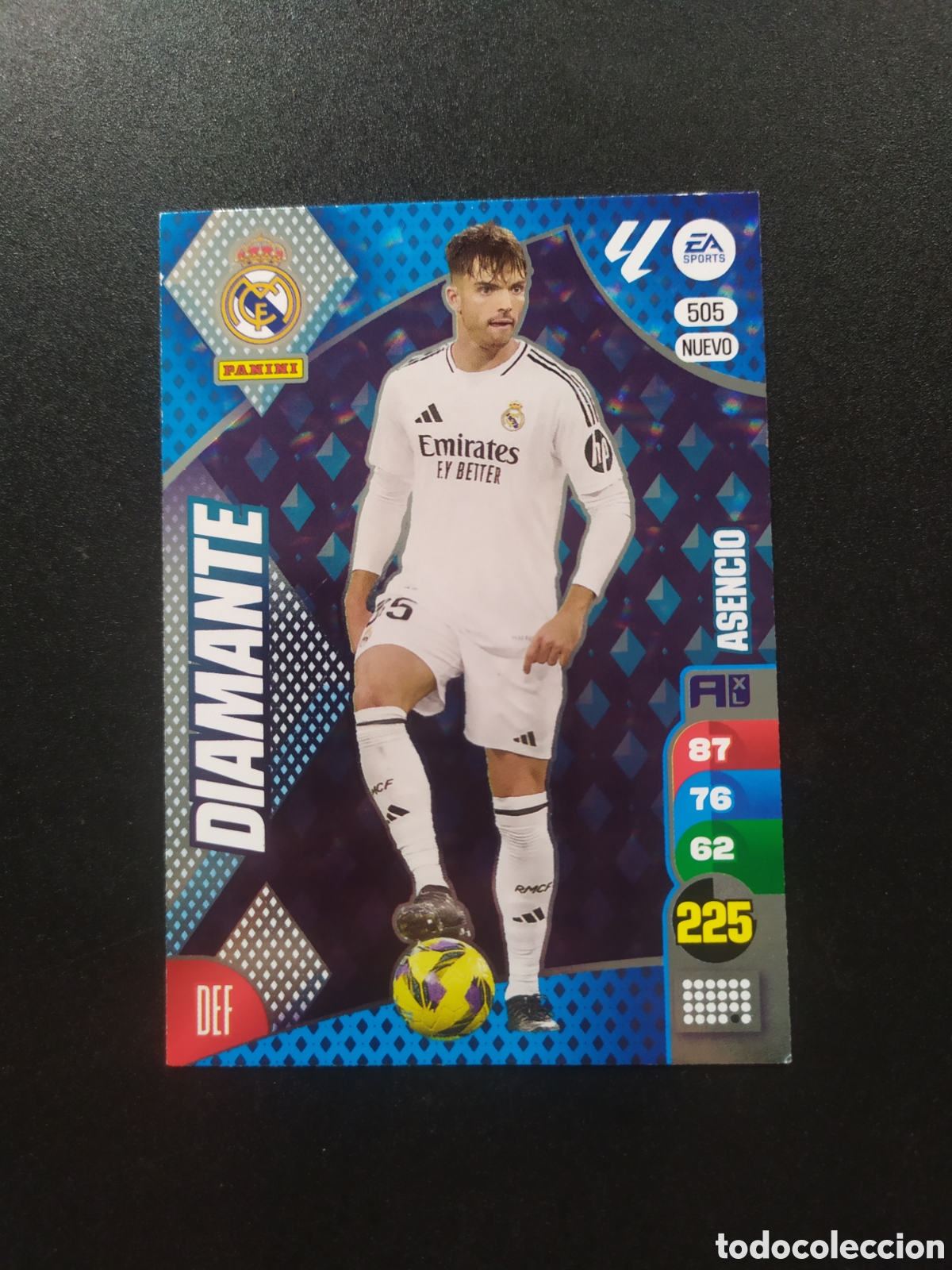 Cromos de f&uacute;tbol: Adrenalyn 2024 2025 24 25 panini Asencio nuevo diamante n&deg; 505 Real Madrid