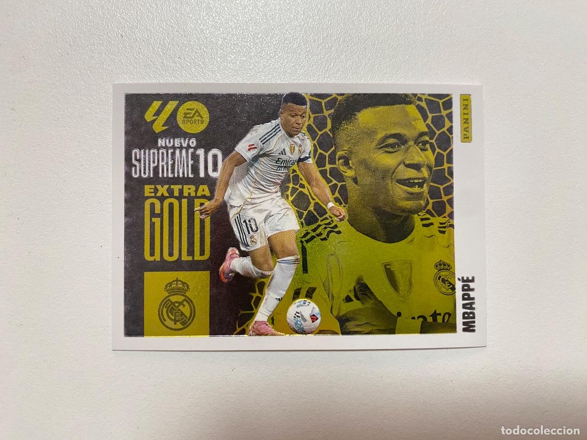 Cromos de f&uacute;tbol: SUPREME 10 EXTRA GOLD MBAPPE - LALIGA ESTE 2025 2026 EA SPORTS 25 26 PANINI REAL MADRID