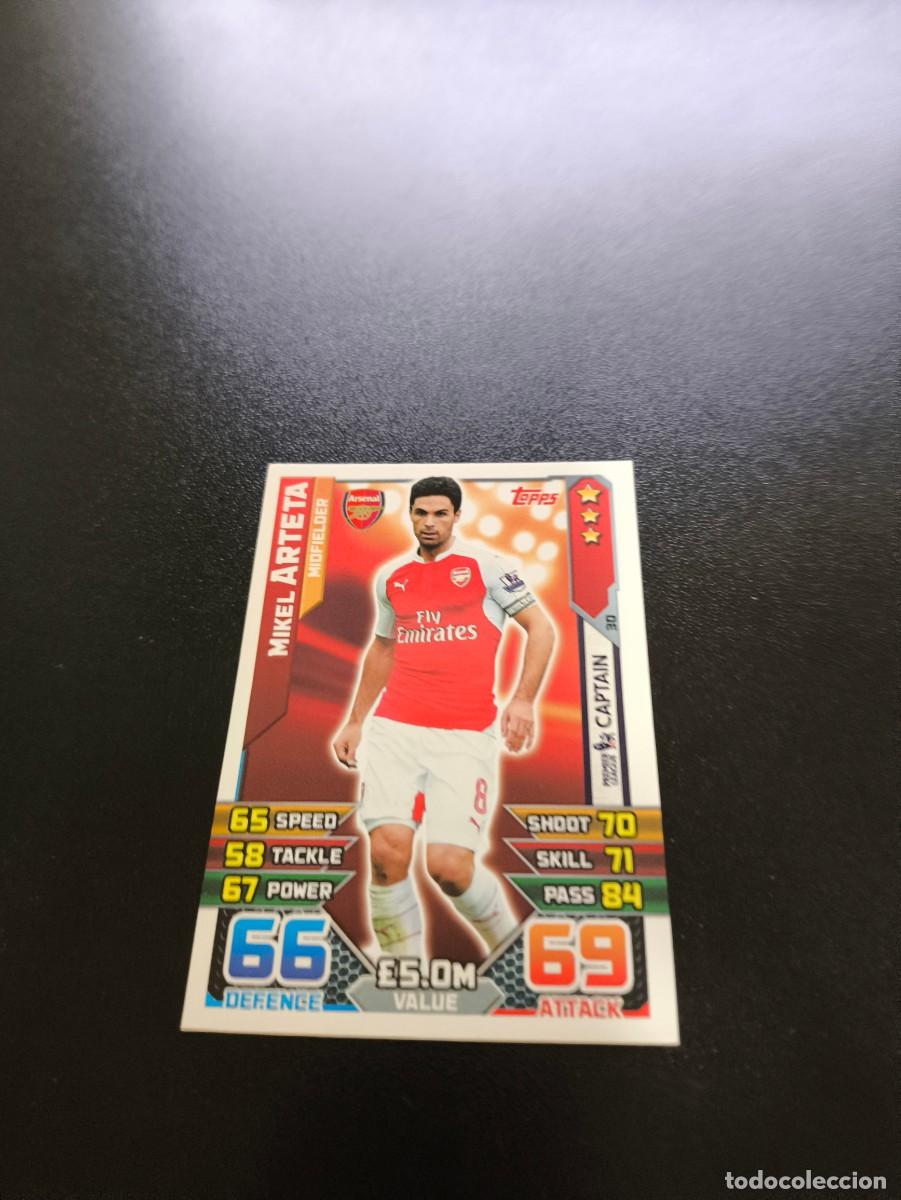 Cromos de f&uacute;tbol: 30 Mikel Arteta Arsenal Topps English Premier League 2015 2016 Match Attax no panini liga