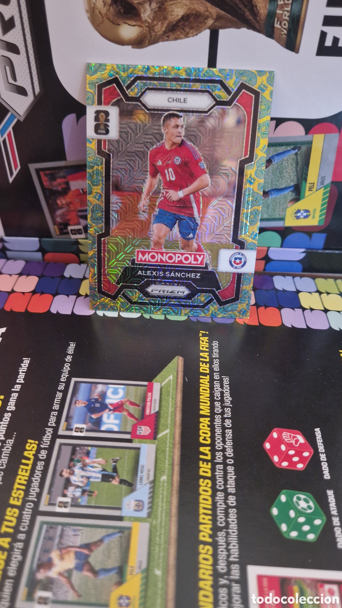 Cromos de f&uacute;tbol: ALEXIS SANCHEZ HAT TRACK GREEN⚽ PANINI &reg; MONOPOLY PRIZM FIFA WORLD CUP 2026 26 NUEVO
