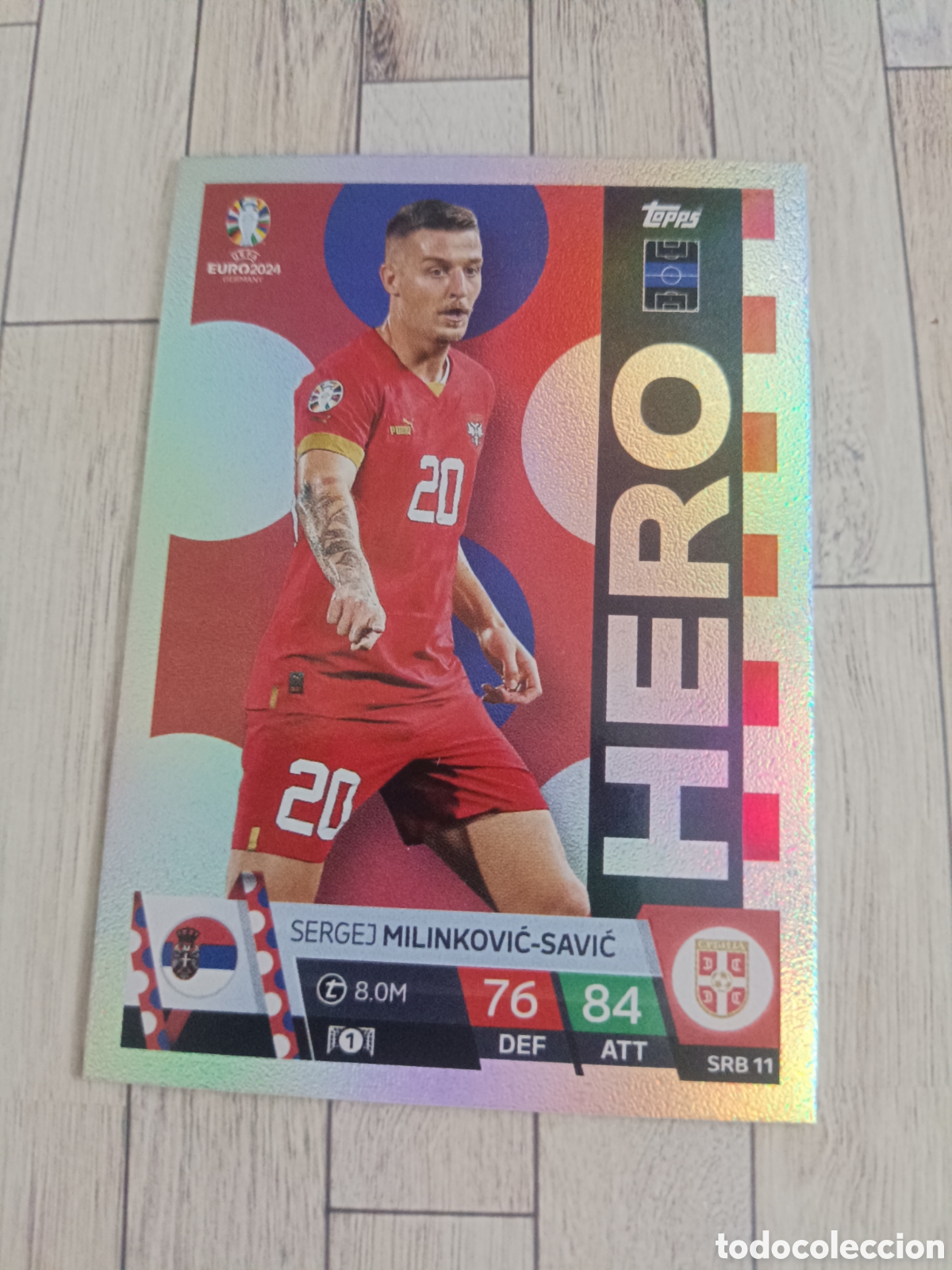 Cartes &agrave; collectionner de Football: SRB 11 MILINKOVIC-SAVIC SERBIA HERO SRB11 EURO MATCH ATTAX 2024 EUROCOPA 24 GERMANY TOPPS