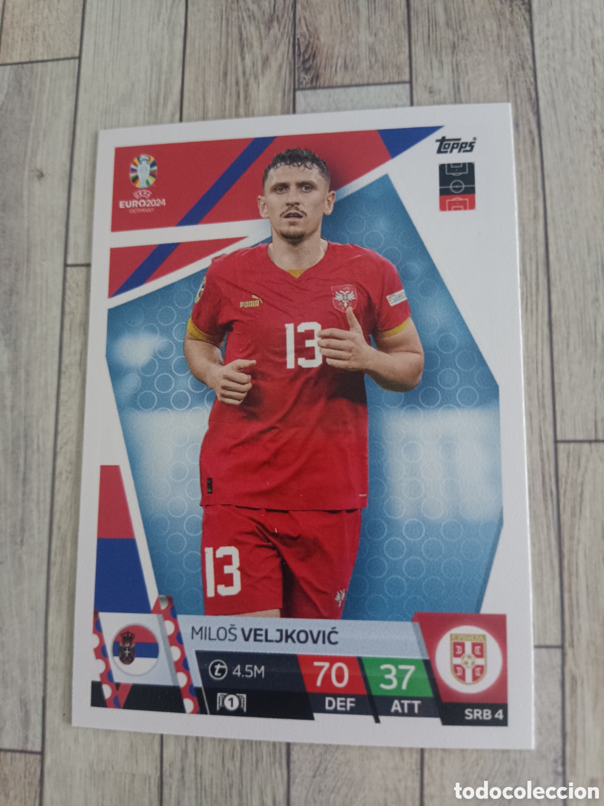 Cartes &agrave; collectionner de Football: SRB 4 MILOS VELJKOVIC SERBIA SRB4 EURO MATCH ATTAX 2024 EUROCOPA 24 GERMANY TOPPS