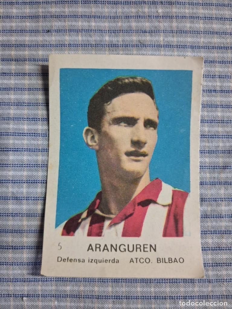 Figurine di Calcio: Cromo de F&uacute;tbol Frutos secos Churruca Temporada 1967/1968. Aranguren. Atl&eacute;tico Bilbao. N&ordm; 5. Sin uso