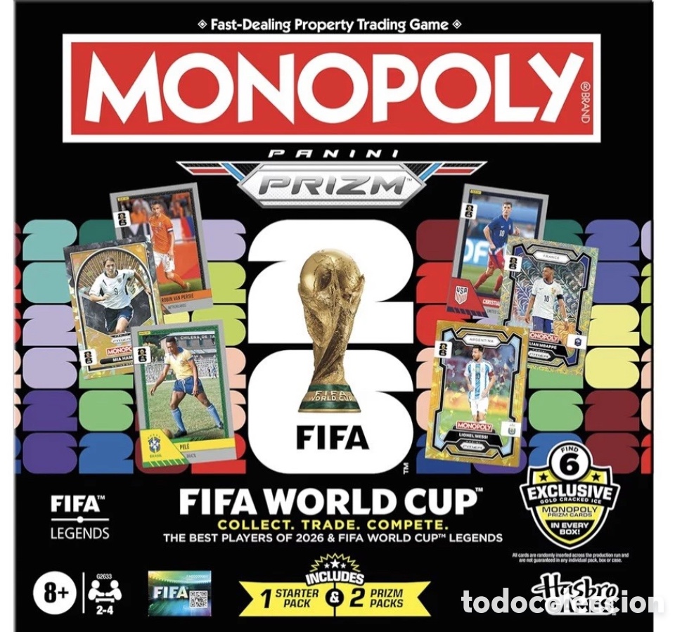 Cromos de f&uacute;tbol: Monopoly Panini Prizm 2026 Juego de Mesa Edici&oacute;n Copa Mundial de la FIFA (Leer)