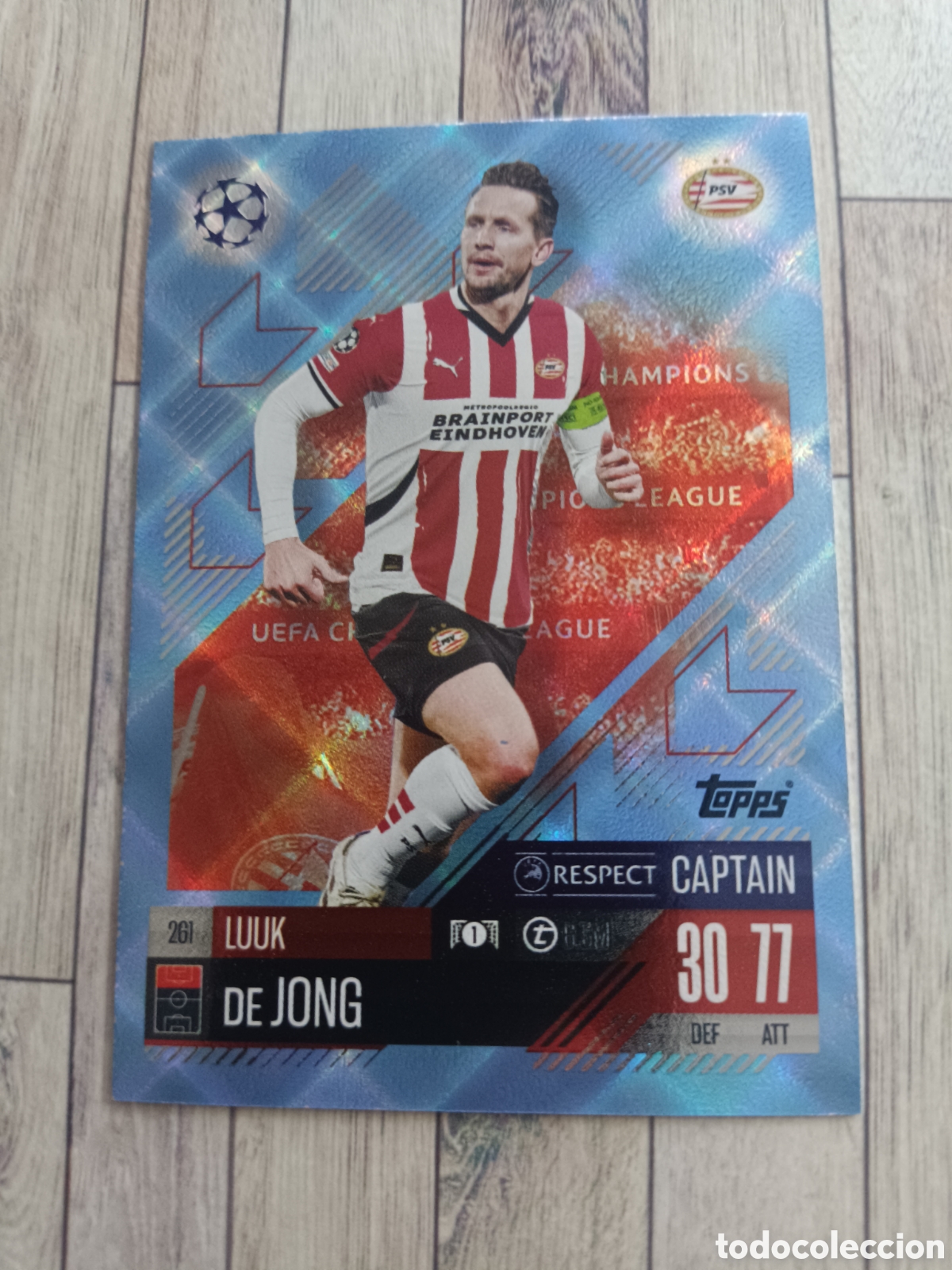 Cromos de f&uacute;tbol: 261 LUUK DE JONG PSV PARALELA CRYSTAL CHAMPIONS MATCH ATTAX CHAMPIONS 2024 2025 TOPPS 24 25