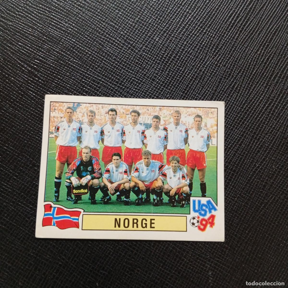 Cromos de Futebol: 353 ALINEACION NORUEGA PANINI MUNDIAL USA 94 CROMO FUTBOL 1994 - SIN PEGAR - A57 PG235