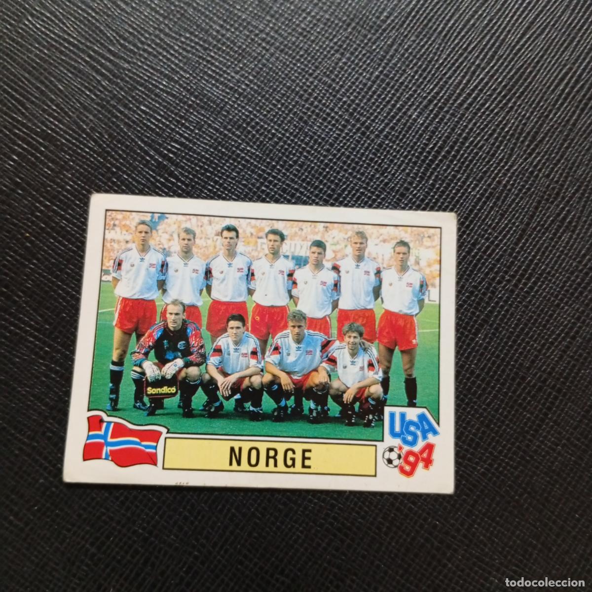 Cromos de Futebol: 353 ALINEACION NORUEGA PANINI MUNDIAL USA 94 CROMO FUTBOL 1994 - SIN PEGAR - A57 PG235 B