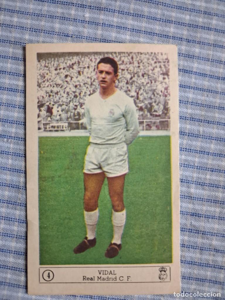 Football Stickers: Cromo Liga 1959 1960. Vidal. Real Madrid. N&ordm; 4. Editorial Ferca. Sin uso. Ver imagen.