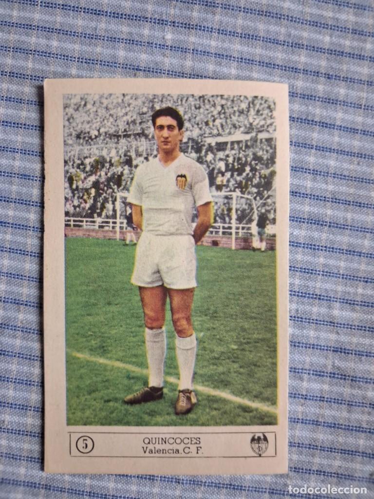 Cromos de f&uacute;tbol: Cromo Liga 1959 1960. Quincoces. Valencia C.F. N&ordm; 5. Editorial Ferca. Sin uso. Ver imagen