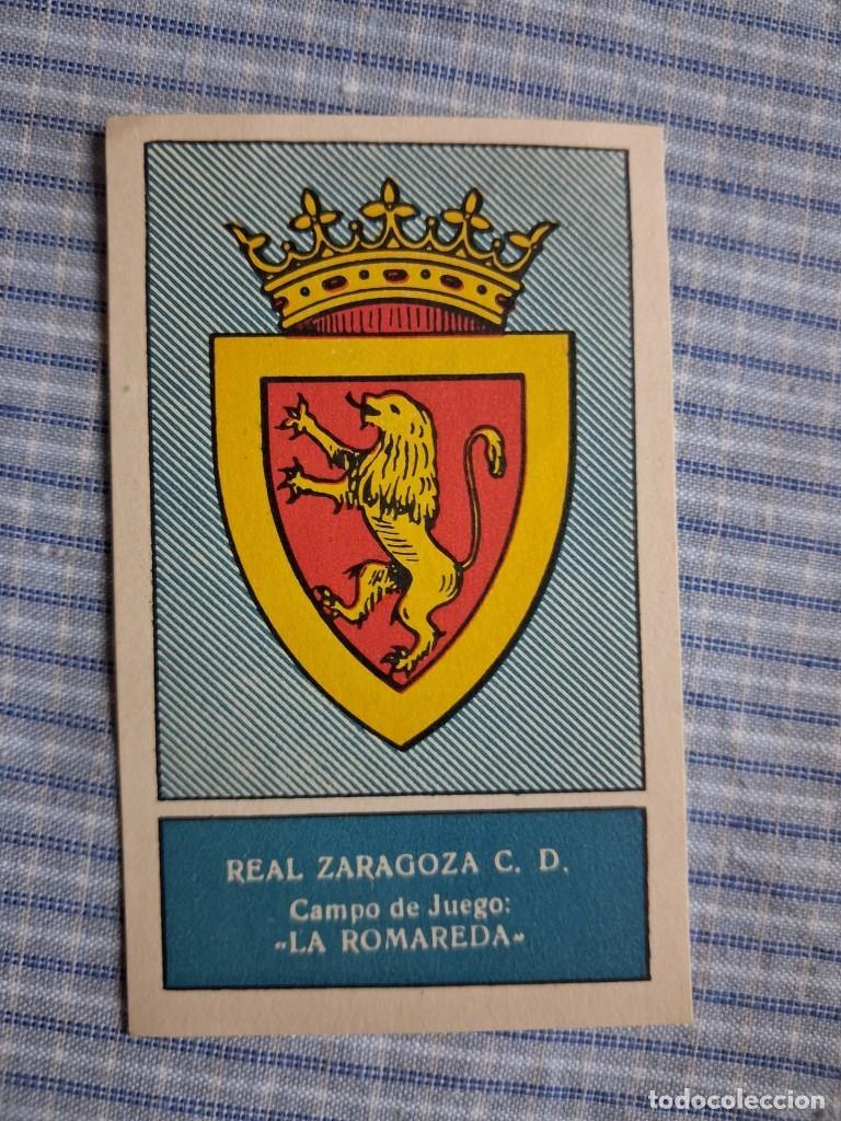 Cromos de f&uacute;tbol: Cromo Liga 1959 1960. Escudo Real Zaragoza. Editorial Ferca. Sin uso. Ver imagen