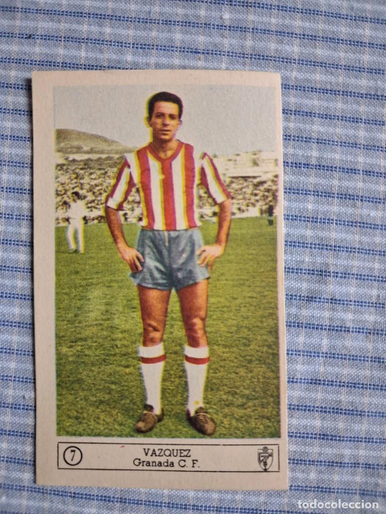 Cromos de f&uacute;tbol: Cromo Liga 1959 1960. V&aacute;zquez. Granada C.F. N&ordm; 7. Editorial Ferca. Sin uso. Ver imagen