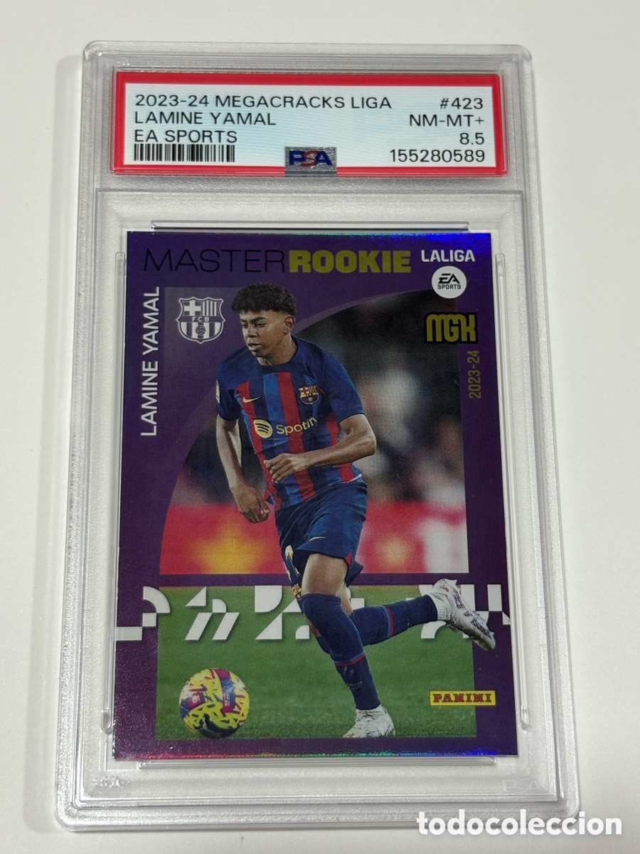 Figurine di Calcio: POP 3 Lamine Yamal 423 PSA 8.5 Master Rookie Megacracks 23 24 MGK Panini 2023-24