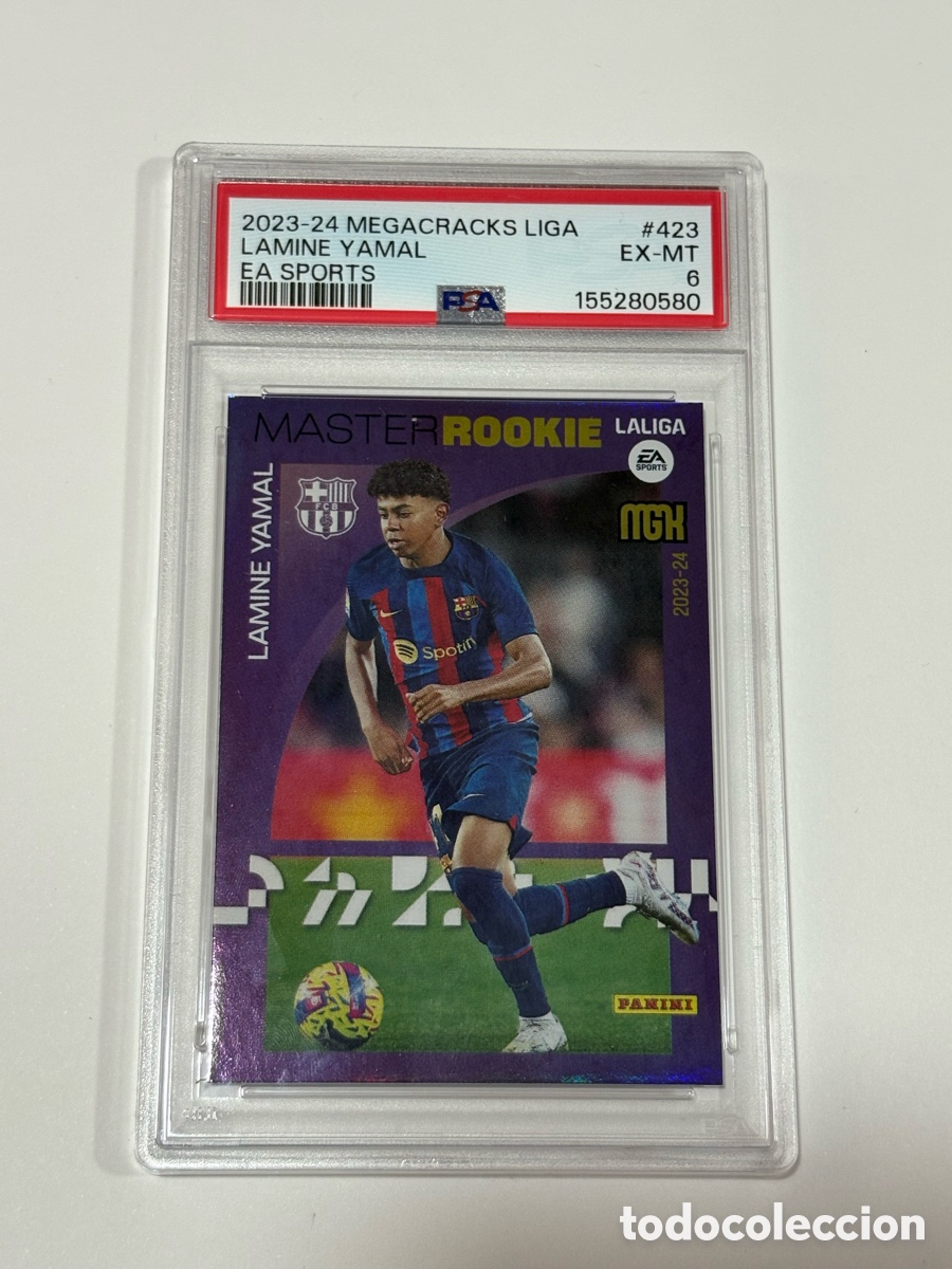 Figurine di Calcio: Lamine Yamal 423 PSA 6 Master Rookie Megacracks 23 24 MGK RK Panini 2023-24 423