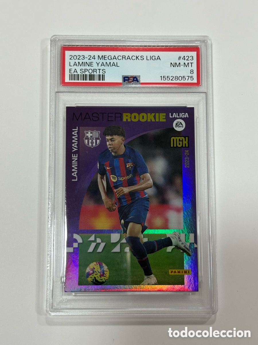 Fu&szlig;ball-Sticker: Lamine Yamal 423 PSA 8 Master Rookie Megacracks 23 24 MGK RK Panini 2023-24 423