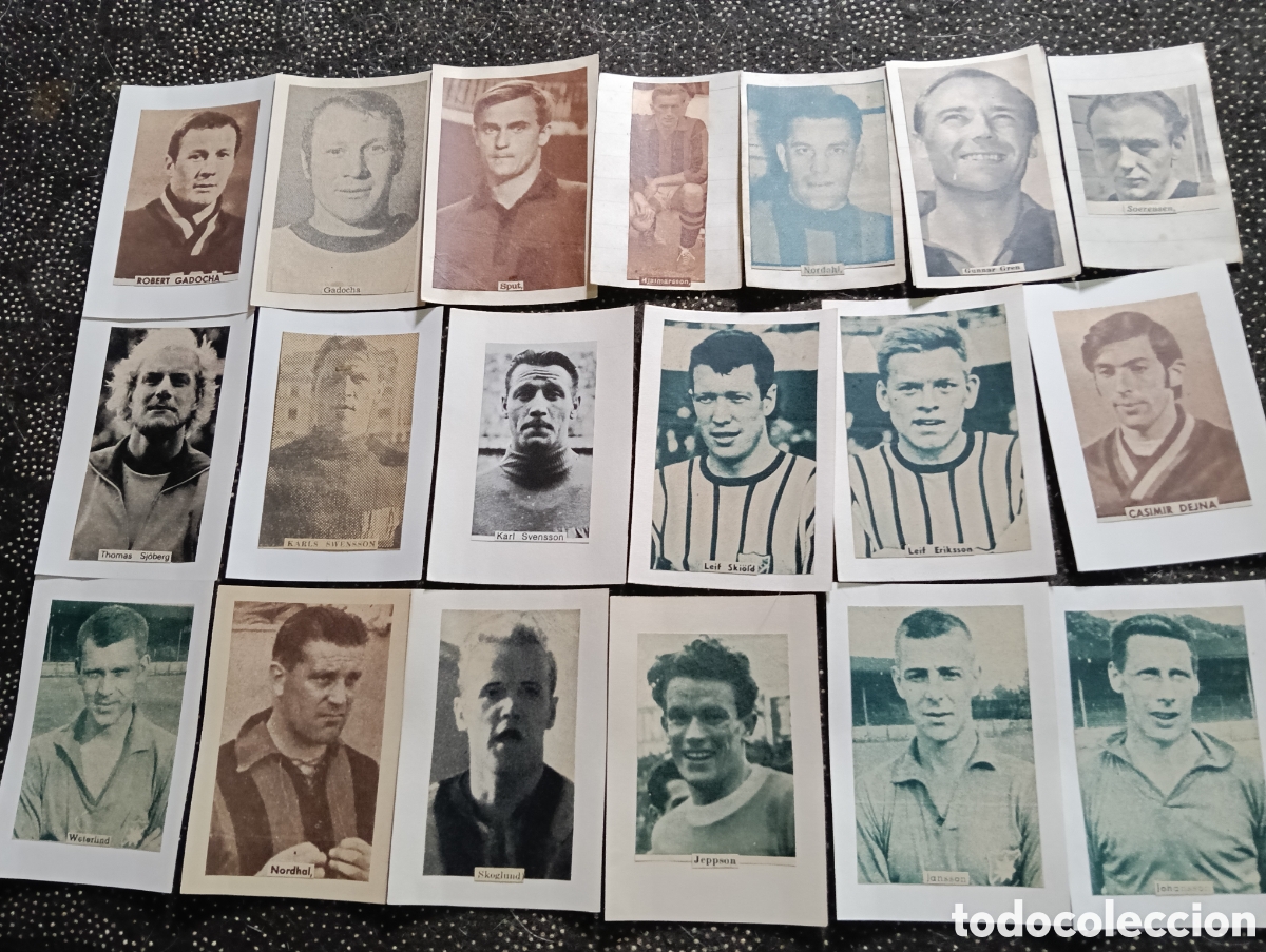 Cromos de f&uacute;tbol: Lote de 19 - SUECIA selecci&oacute;n de jugadores con nombres, todos son recortes muy bien hechos de los a&ntilde;