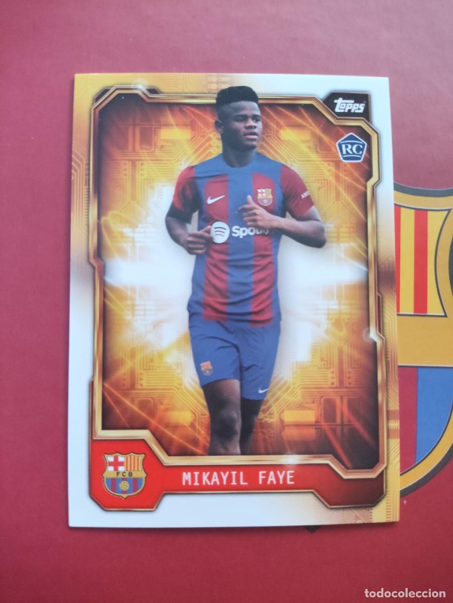 Cromos de f&uacute;tbol: BARG-2 MIKAYIL FAYE ROOKIE GOLDEN BARCELONA FAN SET TOPPS 2023 2024 23 24