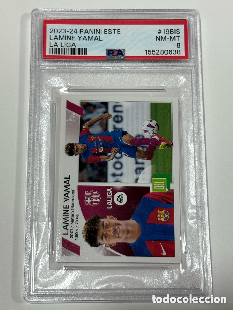 Cromos de f&uacute;tbol: Lamine Yamal #19BIS PSA 8 COLOCA Liga Este 23 24 Rookie Panini Este 2023-24