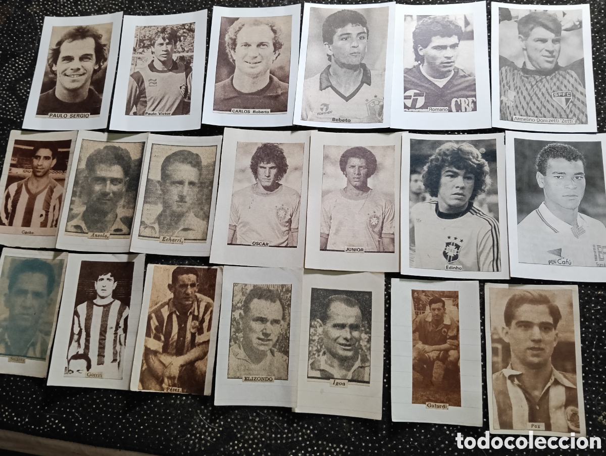 Fu&szlig;ball-Sticker: Lote de 20 - BRASIL selecci&oacute;n de jugadores con nombres, todos son recortes muy bien hechos de los a&ntilde;