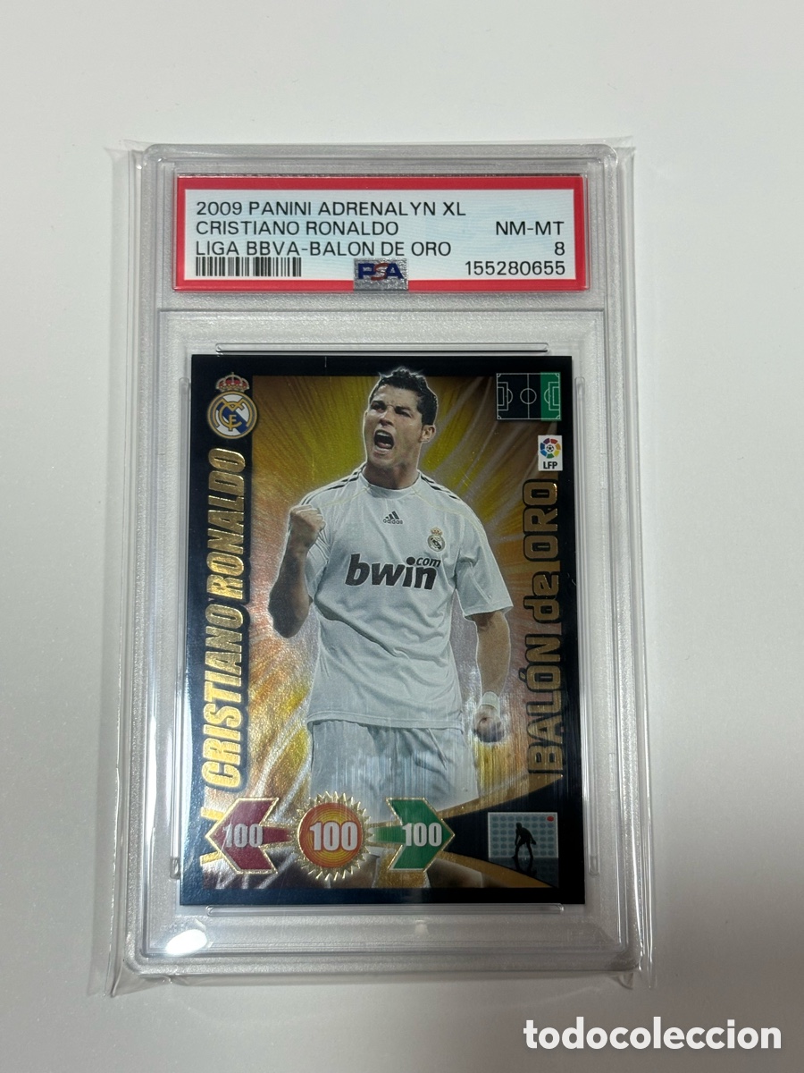 Fu&szlig;ball-Sticker: PSA 8 Panini POP 5 Adrenalyn XL 2009 Cristiano Ronaldo 2009-10 Balon de Oro Liga BBVA