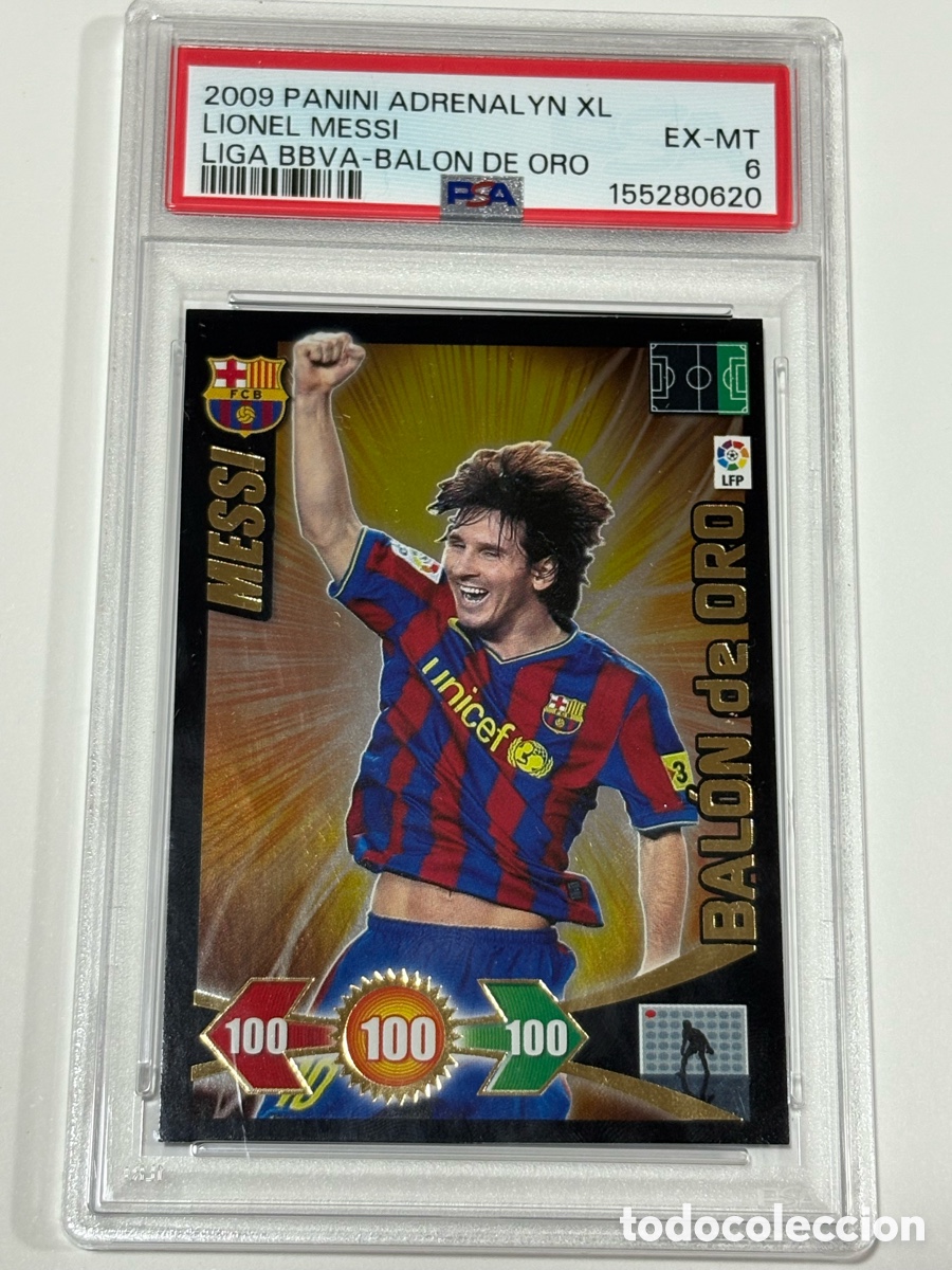 Cromos de f&uacute;tbol: PSA 6 Panini POP 6 Adrenalyn XL 2009 Lionel Messi 2009-10 Balon de Oro Liga BBVA