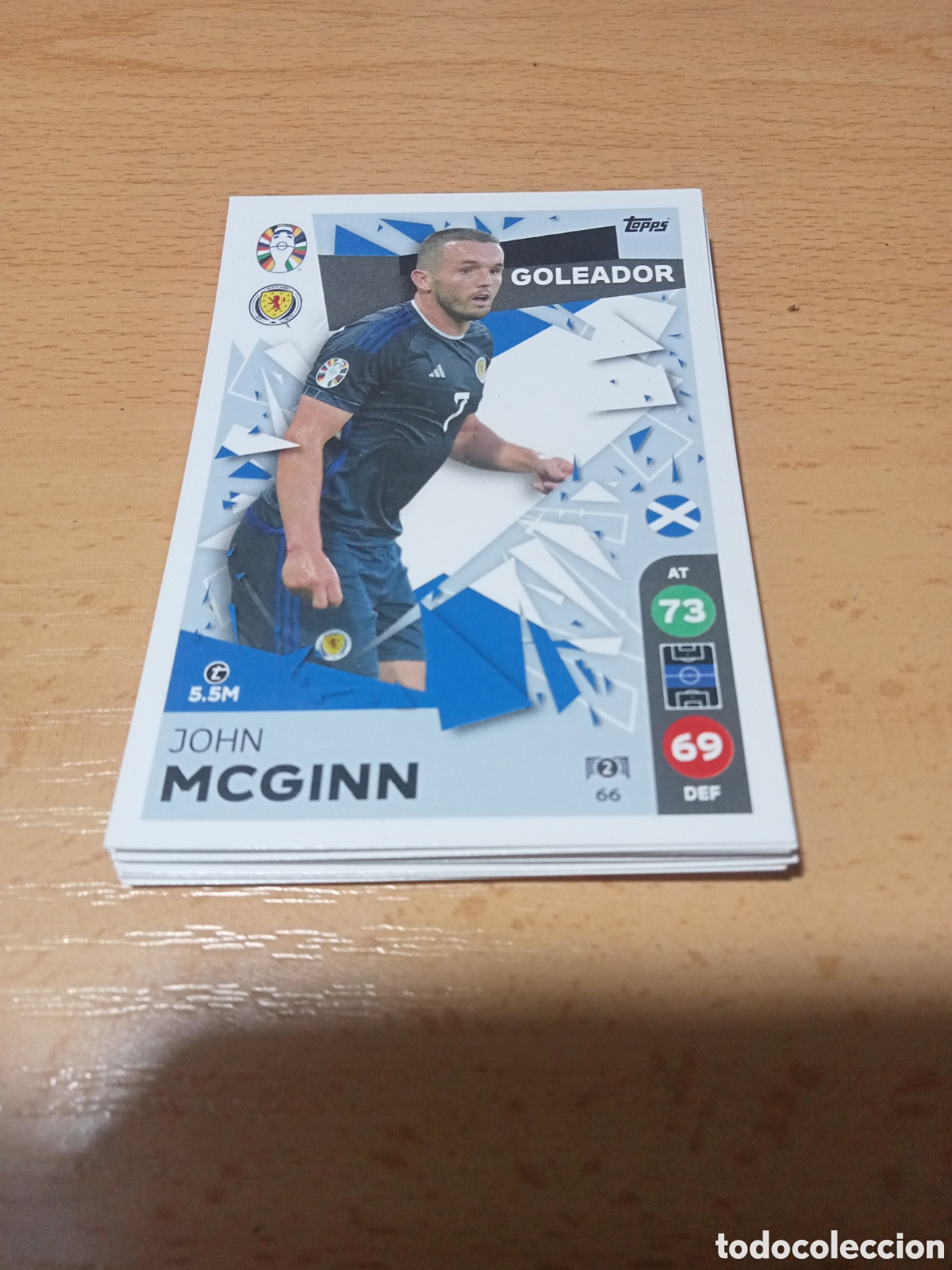 Cromos de f&uacute;tbol: cromo 66 John Mcginn uefa euro 2024 Germany